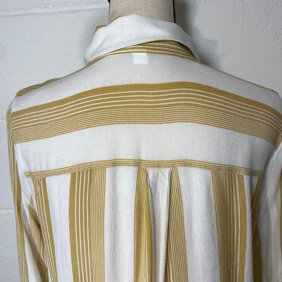 BP Yellow & White Striped Button Down Blouse - Picture 5 of 10